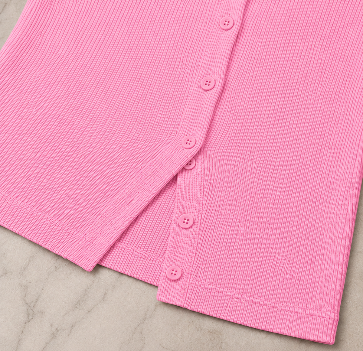 Geripptes Crop-Top mit Knopfleiste – Ärmelloses Damen-Basic