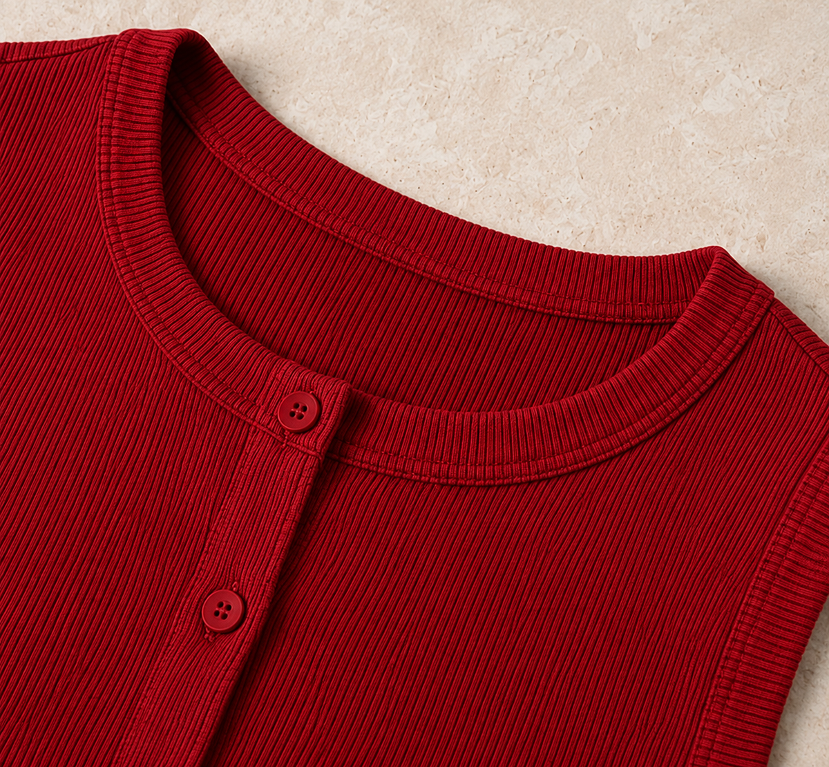 Geripptes Crop-Top mit Knopfleiste – Ärmelloses Damen-Basic