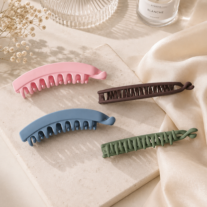 Matte Bananen-Haarspange – Eleganter Haarclip für Damen