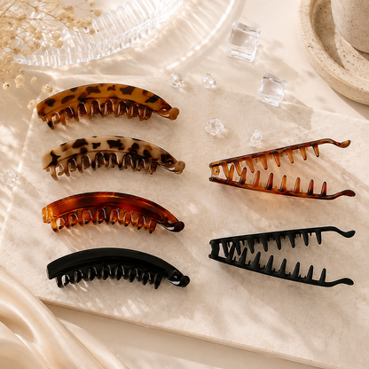Matte Bananen-Haarspange – Eleganter Haarclip für Damen
