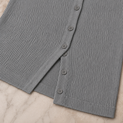 Geripptes Crop-Top mit Knopfleiste – Ärmelloses Damen-Basic