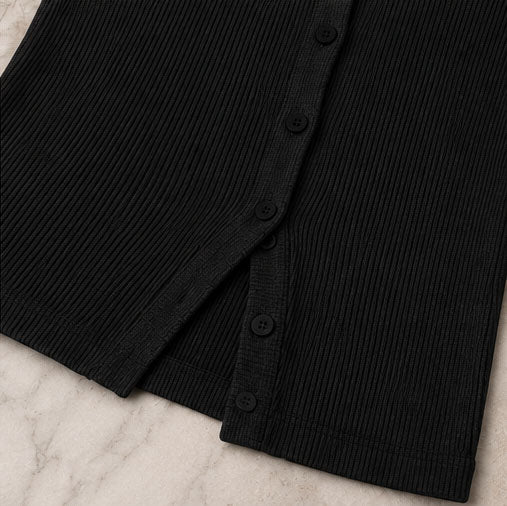 Geripptes Crop-Top mit Knopfleiste – Ärmelloses Damen-Basic