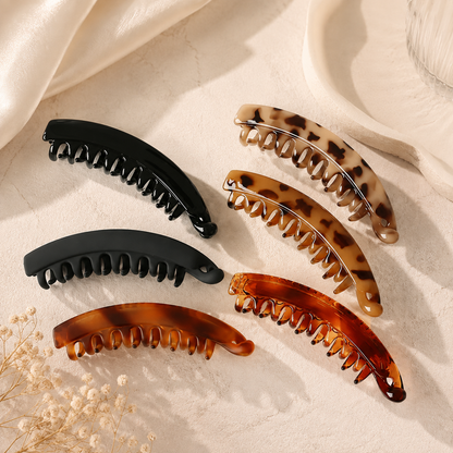 Matte Bananen-Haarspange – Eleganter Haarclip für Damen