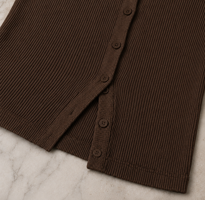 Geripptes Crop-Top mit Knopfleiste – Ärmelloses Damen-Basic