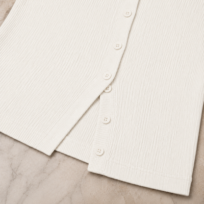 Geripptes Crop-Top mit Knopfleiste – Ärmelloses Damen-Basic