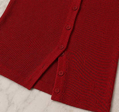 Geripptes Crop-Top mit Knopfleiste – Ärmelloses Damen-Basic